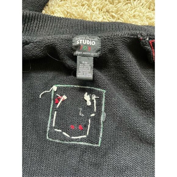Design Originals Studio Joy Christmas Sweater Women's P/Medium Cardigan Elbow Pa - Picture 10 of 12